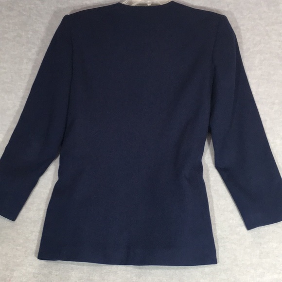 KORET Navy Blue Gold Trim Wrinkle Resistant Fully Lined Like New Career Blazer - Picture 2 of 16